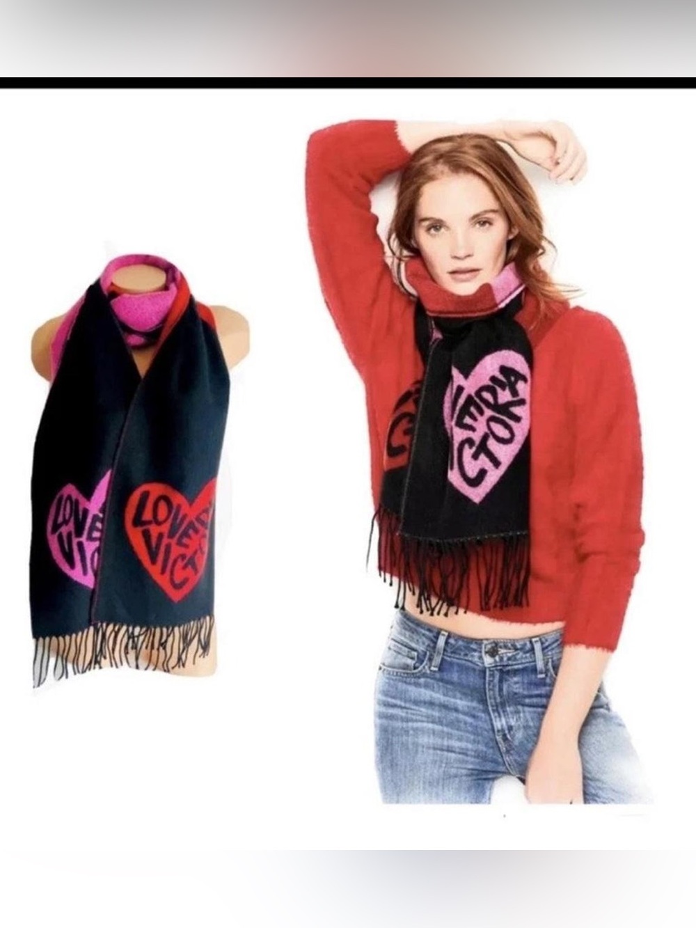 Victoria Secret Pink and Red Scarf Wrap